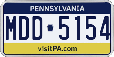 PA license plate MDD5154