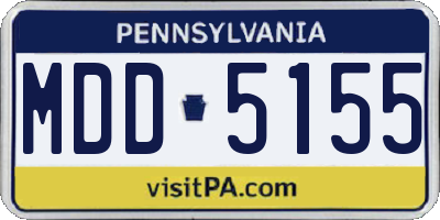 PA license plate MDD5155