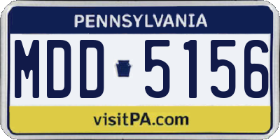 PA license plate MDD5156