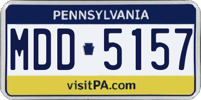 PA license plate MDD5157