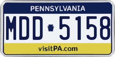 PA license plate MDD5158
