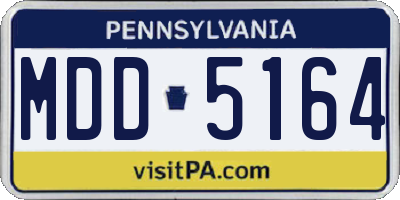 PA license plate MDD5164