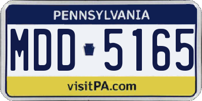 PA license plate MDD5165