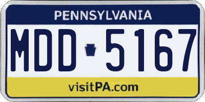 PA license plate MDD5167