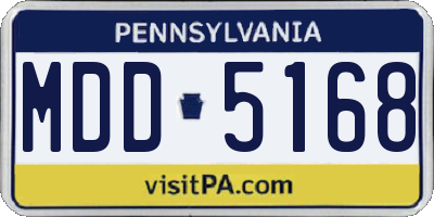 PA license plate MDD5168