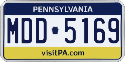 PA license plate MDD5169