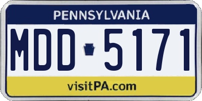 PA license plate MDD5171