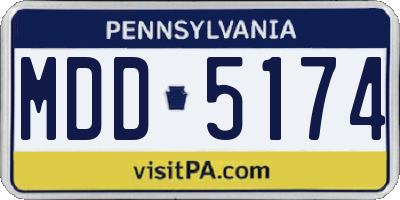 PA license plate MDD5174