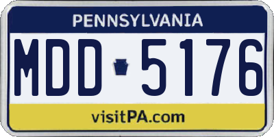 PA license plate MDD5176