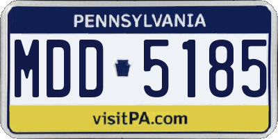 PA license plate MDD5185