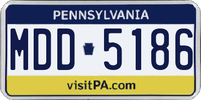 PA license plate MDD5186