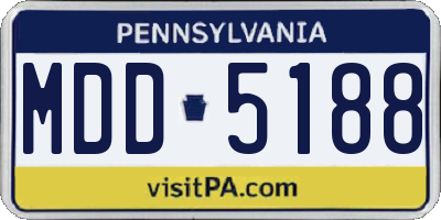 PA license plate MDD5188