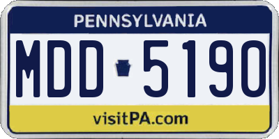 PA license plate MDD5190