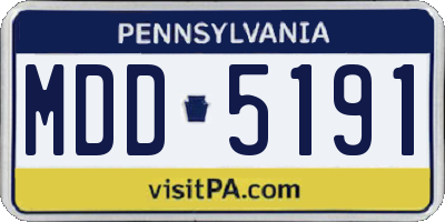 PA license plate MDD5191