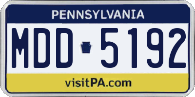 PA license plate MDD5192
