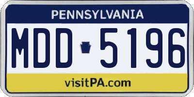 PA license plate MDD5196
