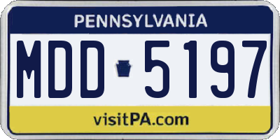 PA license plate MDD5197