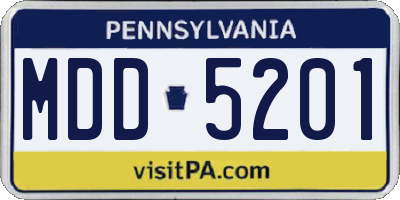 PA license plate MDD5201