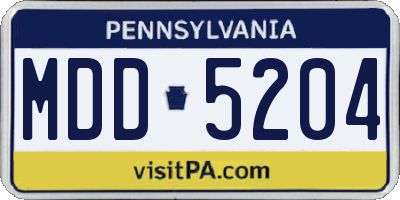PA license plate MDD5204