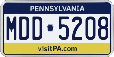 PA license plate MDD5208