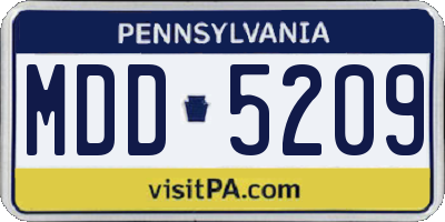 PA license plate MDD5209