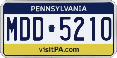 PA license plate MDD5210