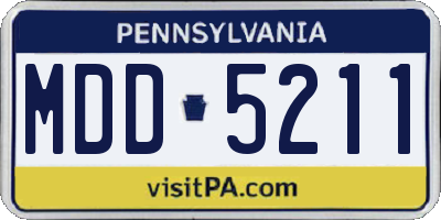PA license plate MDD5211