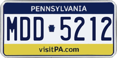 PA license plate MDD5212