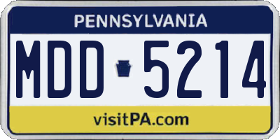 PA license plate MDD5214