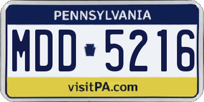 PA license plate MDD5216