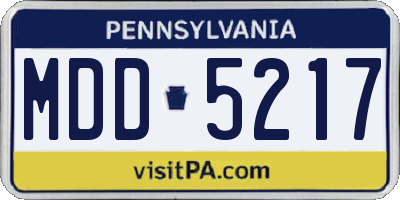 PA license plate MDD5217
