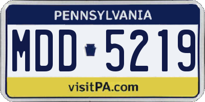 PA license plate MDD5219