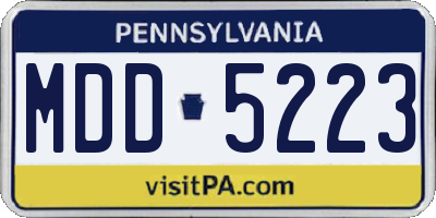 PA license plate MDD5223