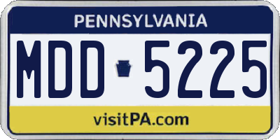 PA license plate MDD5225