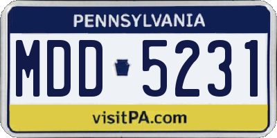 PA license plate MDD5231