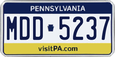 PA license plate MDD5237