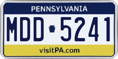 PA license plate MDD5241