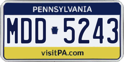 PA license plate MDD5243