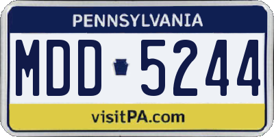 PA license plate MDD5244