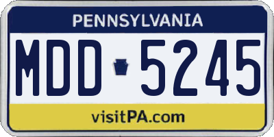 PA license plate MDD5245