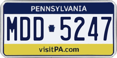 PA license plate MDD5247