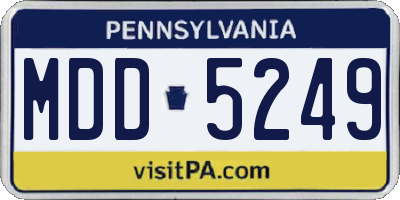 PA license plate MDD5249