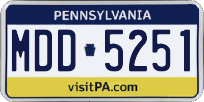 PA license plate MDD5251