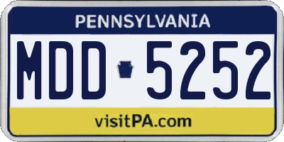 PA license plate MDD5252