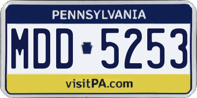 PA license plate MDD5253
