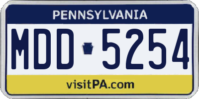 PA license plate MDD5254