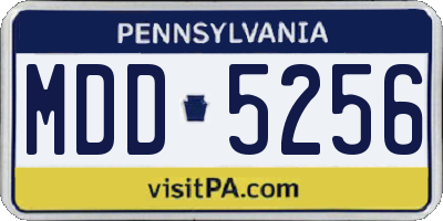 PA license plate MDD5256