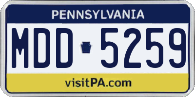 PA license plate MDD5259