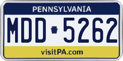 PA license plate MDD5262