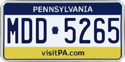 PA license plate MDD5265